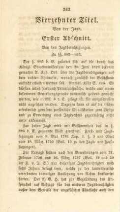 Vierzehnter Titel. Von der Jagd