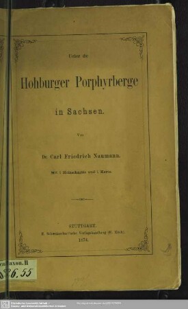 Ueber die Hohburger Porphyrberge in Sachsen