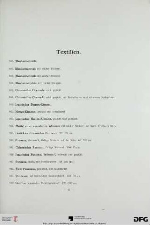 Textilien (Nr. 585-609)