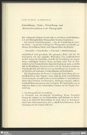 Entwicklungs-, Fixier-, Verstärkungs- und Abschwächverfahren in der Photographie