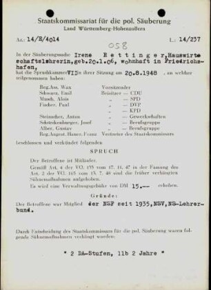 Rettinger, Irene