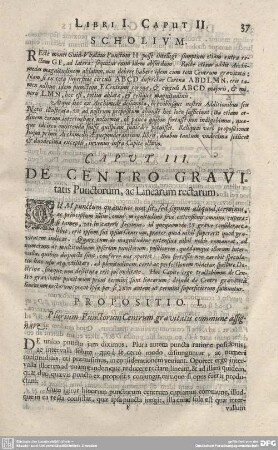 CAPUT III. DE CENTRO GRAVItatis Punctorum, ac Linearum rectarum.
