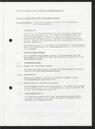 Fach: Kurzschrift und Maschinenschreiben