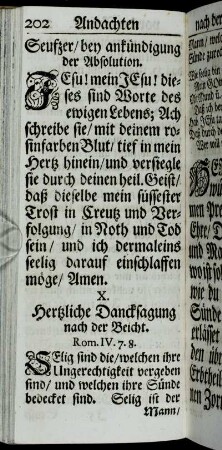 X. Hertzliche Dancksagung nach der Beicht