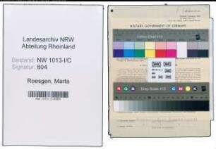 Entnazifizierung Marta Roesgen , geb. 08.10.1893 (Geschaeftsinhaberin)