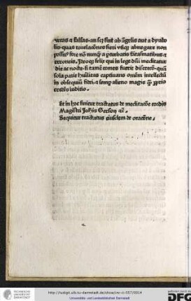 Et in hoc finitur tractatus de meditatione cordis magistri Johannis Gerson etc.