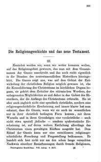 Die Religionsgeschichte und das neue Testament. III.