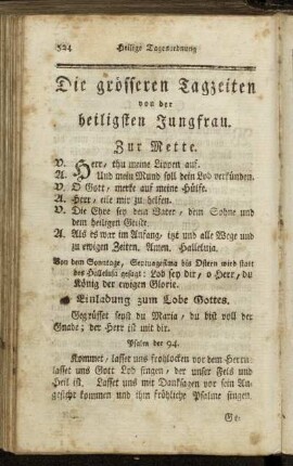 Die grösseren Tagzeiten von der heiligsten Jungfrau.