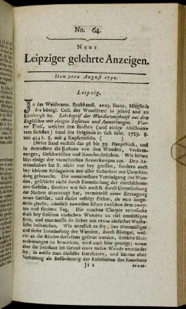 No. 64. Den 9ten August 1790.