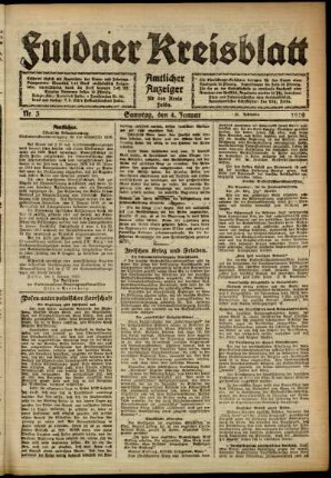 Ausgabe vom Samstag, den 04. Januar 1919.