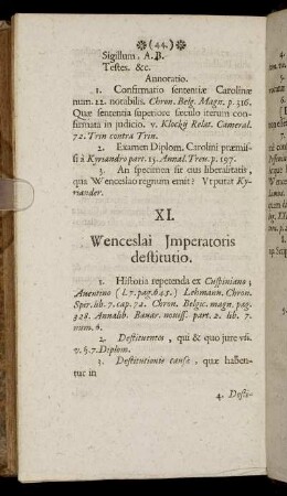 XI. Wenceslai Imperatoris destitutio