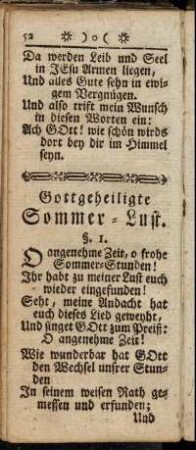 Gottgeheiligte Sommer-Luft.