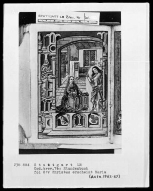 Niederdeutsches Stundenbuch (Lüning-Bergheim-Gebetbuch) — Christus erscheint Maria, Folio 81verso