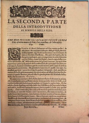 Della Introdottione Al Simbolo della Fede, Parti Qvatro : I. Della Creatione del Mondo, ..., 2