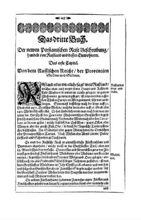 Das dritte Buch. Der newen Persianischen ReiseBeschreibung/ handelt von Rußland und dessen Einwohnern.