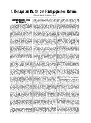 Neuorganisation oder Ausbau der Hilfsschule : 1. Beilage zu Nr. 36 der Pädagogischen Reform