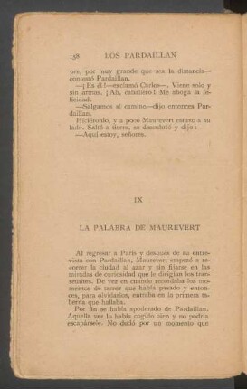 IX - La palabra de Maurevert