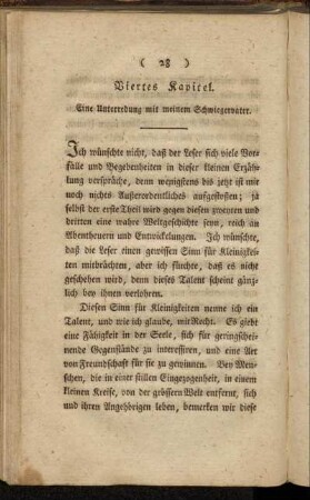 Viertes Kapitel. Eine Unterredung mit meinem Schwiegervater.