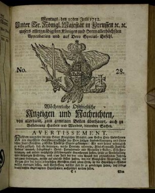 No. 28. Montags, den 10ten Julii 1752.