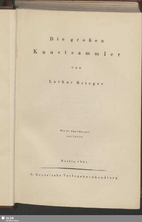 Die großen Kunstsammler