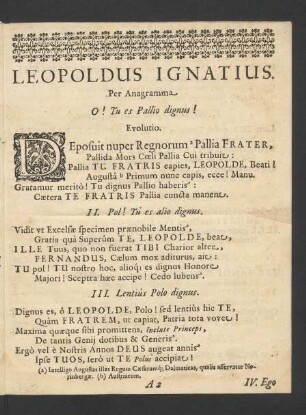 Leopoldus Ignatius.