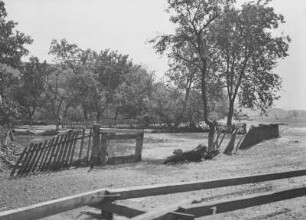 Dammbruch Bö. vern. Gärten in Lippendorf : Tagebau Böhlen (heute Tagebau Zwenkau). Dammbruch. Zerstörte Gärten in Lippendorf