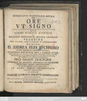 Dissertatio Inavgvralis Medica De Ore Vt Signo