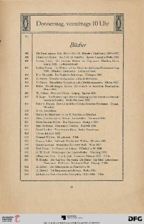 Donnerstag, vormittags 10 Uhr (Nr. 487-684)