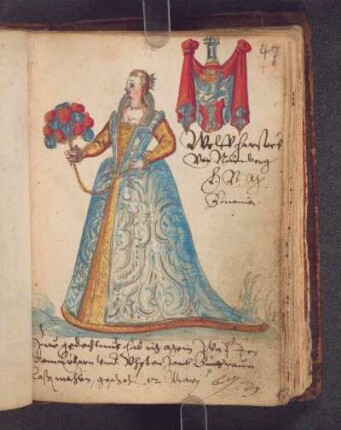Gouache: vornehme Dame
