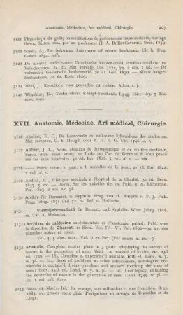 XVII. Anatomie, médecine, art médical, chirurgie
