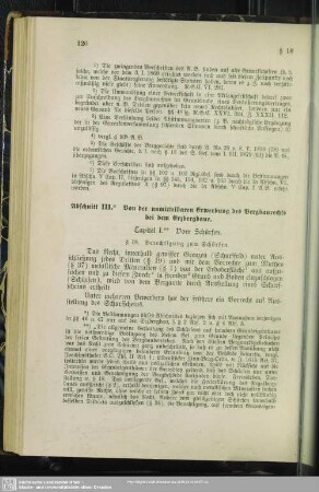 Abschnitt III. Von der unmittelbaren Erwerbung des Bergbaurechts bei dem Erzbergbaue