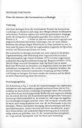 Über die Grenzen der kontrastiven Lexikologie