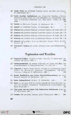 Tapisserien und Textilien (Nr. 290-306)