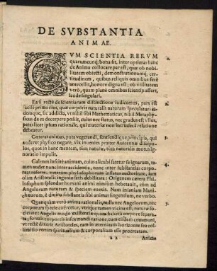 De Substantia Animae.