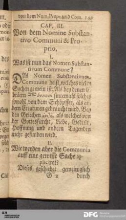 Cap. III. Von dem Nomine Substantivo Communi & Proprio.