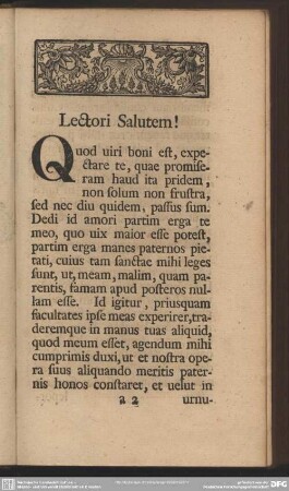 Lectori Salutem!