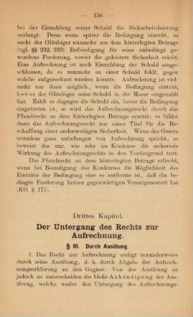 Drittes Kapitel. Der Untergang des Rechts zur Aufrechnung