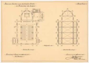 St. Laurentius, Rudersdorf bei Wilnsdorf: Unterer und oberer Grundriss (Variante) 1:100
