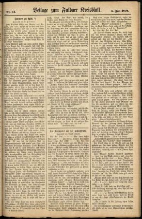 Zweite Ausgabe vom Samstag, den 05. Juli 1879.