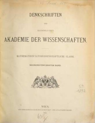 Denkschriften. 59. 1892