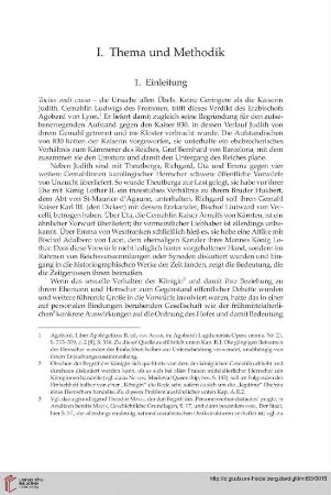 I. Thema und Methodik