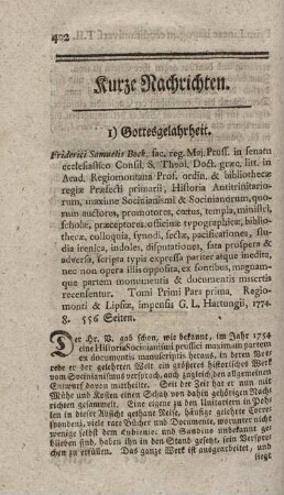 Historia Antitrinitariorum, maxime Socinianismi et Socinianorum. Tom.I.,P.I.