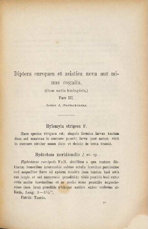 Trudy Russkogo Entomologičeskogo Obščestva : = Proceedings of the Russian Entomological Society. 17. 1882