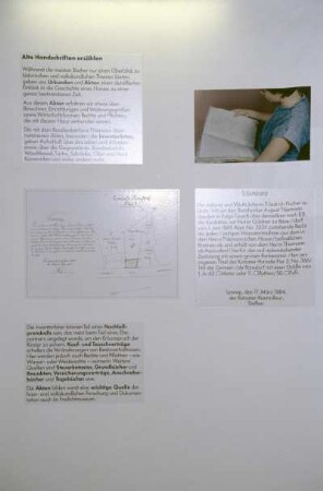Ausstellungstafel "Alte Handschriften erzählen"