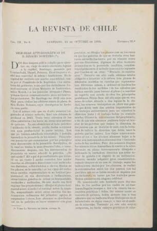 Memorias autobiográficas (inéditas) de don Ignacio Domeyko