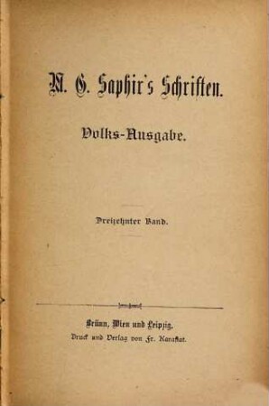 M. G. Saphir's Schriften : (In 26 Bdn.), 13
