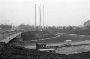 Bau der Südtangente im Bereich der Schwarzwaldbrücke am Knotenpunkt Ettlinger Allee