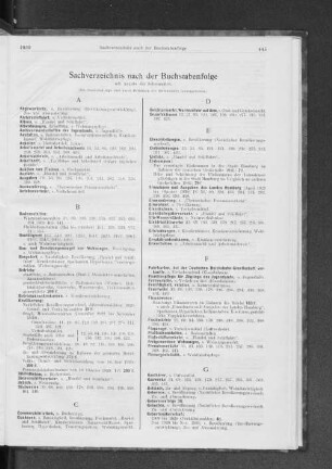 Sachverzeichniss nach der Buchstabenfolge