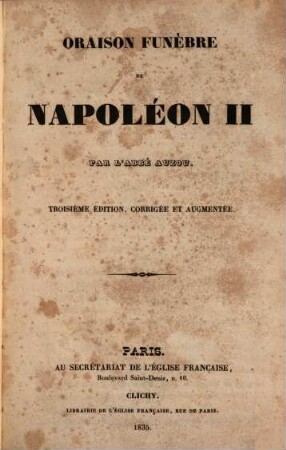 Oraison funèbre de Napoléon II