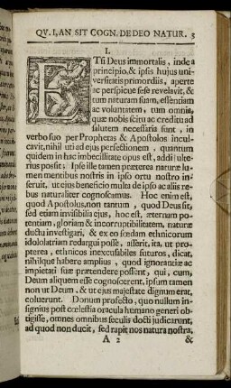 [Quæst. I, An Sit Cognitio De Deo Naturalis]
